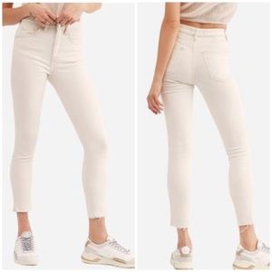Free People Skinny raw edge High Rise Jeans in Tea sz 24